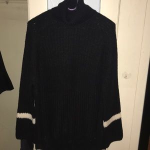 Black oversized turtleneck sweater